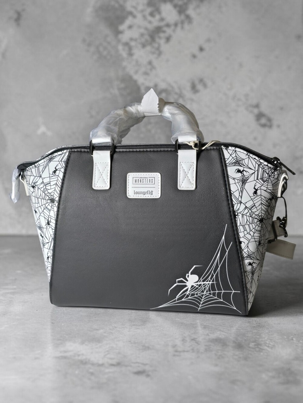 Loungefly Universal Monsters Group Spiderweb Satchel Crossbody Bag Nwt - Picture 3 of 5